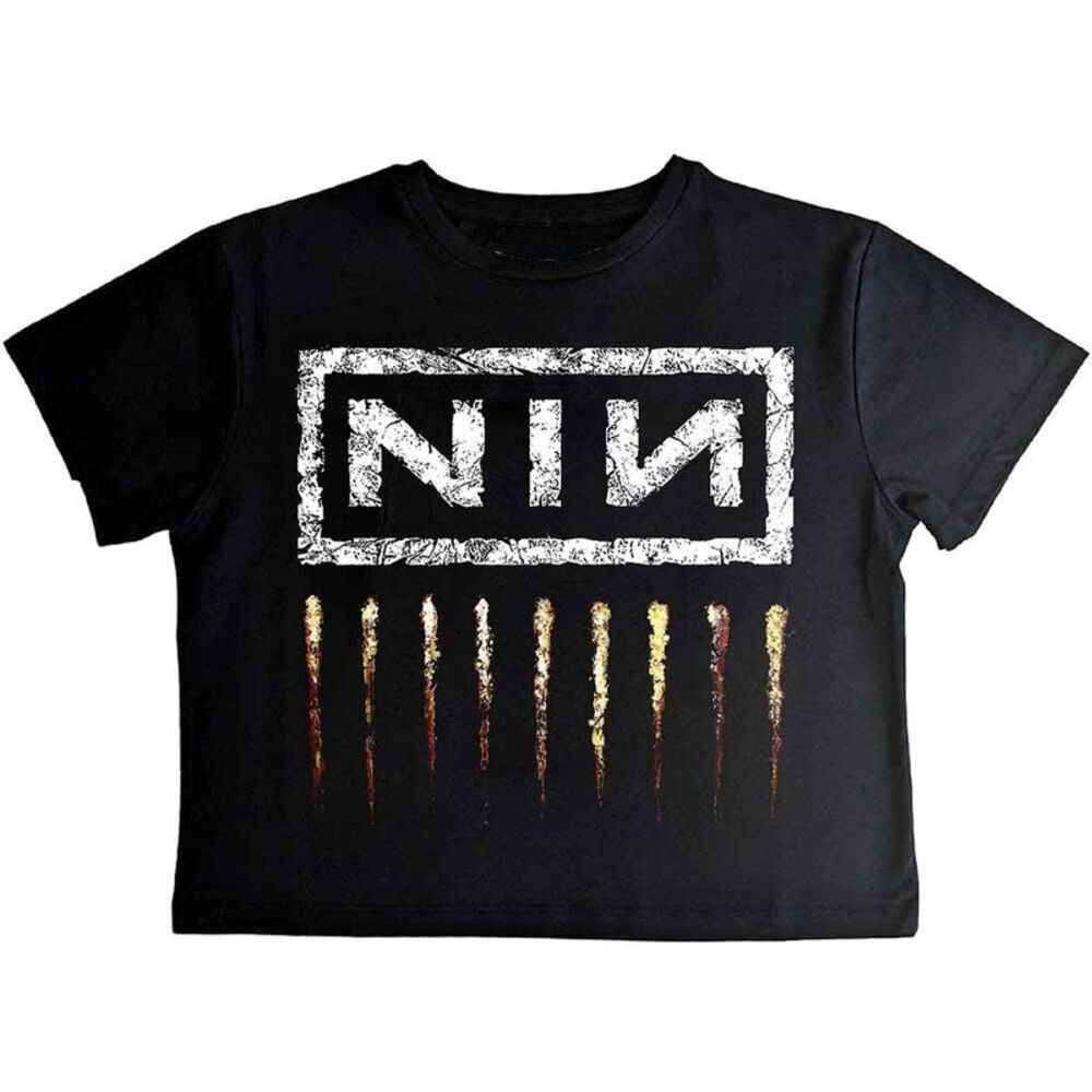 Nine Inch Nails Womens/Ladies Downward Spiral Crop Top / Black